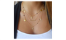 Gold Plated Chain Beads Leaves Pendant Multi Layer Necklace for Women