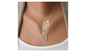 Fashion Silver Plated Fatima Long Strip Leaf Pendant Necklace