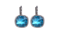 Silver Plated Broncos Blue Earrings For Women