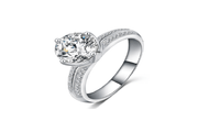 Platinum Plated Inlay Cubic Zirconia Promise Rings For Lovers (7) - sparklingselections