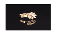 Stainless Steel Golden Flower Fashion Ring For Women (7) - sparklingselections