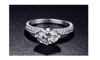 Platinum Plated Inlay Cubic Zirconia Promise Rings For Lovers (7) - sparklingselections