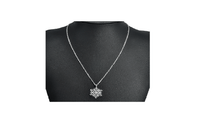 Silver Plated Frozen Snowflake Crystal Pendant Chain Necklace - sparklingselections