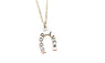 Vintage Antique Silver Color Good Luck Horse Shoe Pendant Necklace