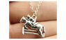 Simple Fashion Antique Silver Color Horse Racing Necklace