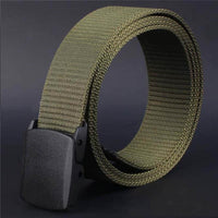 Mens Military Adjustable Canvas Belt With Plastic Buckle - sparklingselections