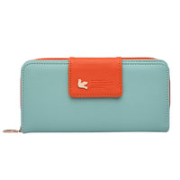 New Women Long Zipper Fly Clasp Sky Blue Casual Wallet - sparklingselections