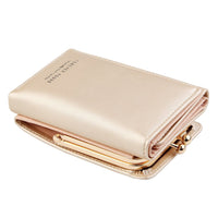 Fashion PU Leather Mini Gold Wallet Card Money Holder Purse Card Photo Holder Coin Pocket Wallet - sparklingselections