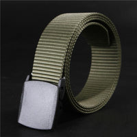 Mens Military Adjustable Canvas Belt With Plastic Buckle - sparklingselections