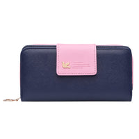 Female Fly Clasp Navy Beautiful Wallet Money Card Holder Purse - sparklingselections