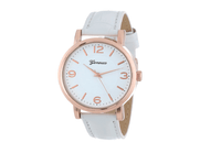 New Women's Brushed Metal Leather Band Dress Simple Watch - sparklingselections
