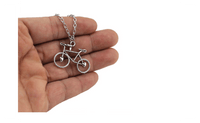Vintage Silver Tone 1.2"X0.9" Bicycle Pendant Short Women Necklace - sparklingselections
