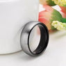 Vintage Men's Tungsten Carbide Ring Black Inlay Wedding Band - 8 mm