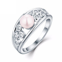 Silver Ring with Pearl for Women - sparklingselections