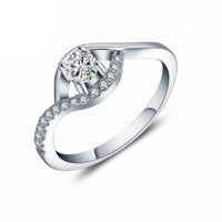 Sterling Silver Cubic Zirconia Engagement Wedding Ring - sparklingselections