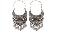 Indian Antique Silver Amazing Moon Shape Earring - sparklingselections