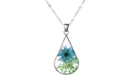 Natural Dried Flowers Metal Glass Pendant - sparklingselections
