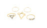 New Crystal Triangle Gold Rhinestone Arrow Midi Rings