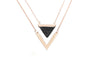 Geometric Triangle Faux Marble Stone Pendant Necklace