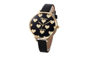 Heart Pattern PU Leather Quartz Watches For Women - sparklingselections