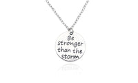 Trendy Carved Be Stronger Than The Storm Charm Pendant - sparklingselections