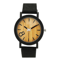 New Fashion Casual Wooden Leather Strap Wrist Watch - sparklingselections