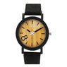 New Fashion Casual Wooden Leather Strap Wrist Watch