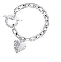 Best Fashion Exquisite Link Chain Polishing Crystal Gold Sliver Rose Gold Wrist Bracelet Trendy Heart Metal Cuff Bracelet For Gifts - sparklingselections