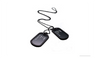 Mens Military Army Style Black 2 Dog Tags Chain Mens Pendant Necklace