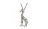 Vintage Silver Giraffe Pendant Necklace For Women