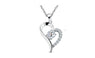 Real White Gold Plated Cubic Zirconia Love Heart Shape Pendant Necklaces Fashion Jewelry for Women