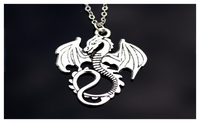 Love Vintage Silver Plated Dinosaur Necklace For Women