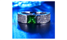 White Gold Plated CZ Green Stone Engagement Ring (Size-6,7,8)