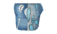 New Hand Painted Leaves Denim Cowboy Hats - sparklingselections