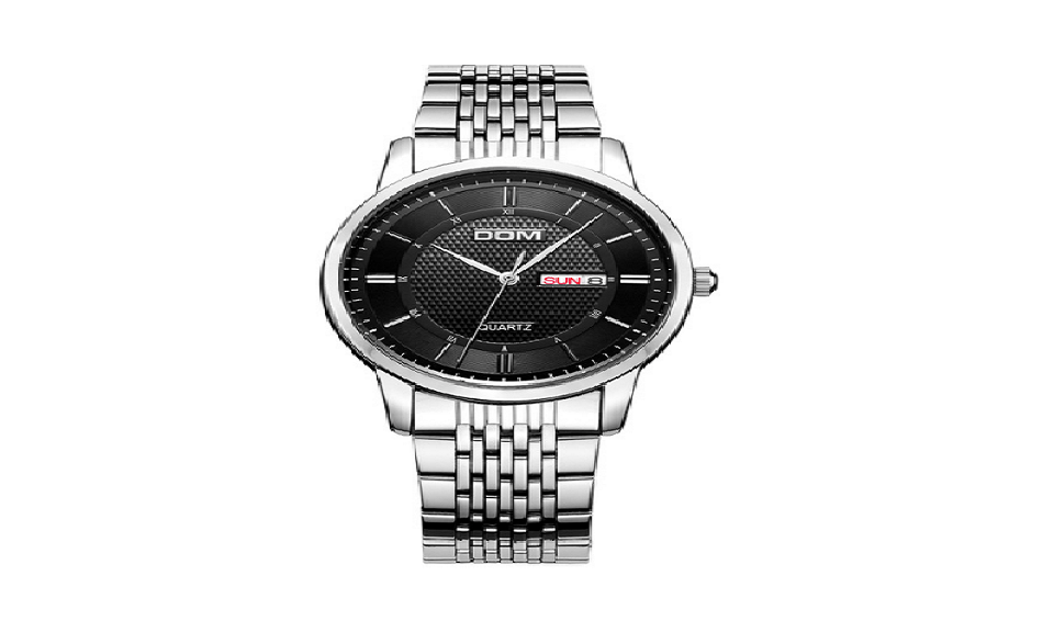 Men Quartz Analog Clock Leather Steel Strap Watch – sparklingselections