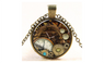Stylish Vintage Printing Clock Compass Pendant Necklace For Women