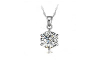 925 Sterling Silver Necklace,Wedding Jewelry 6 Claw Cubic Zirconia