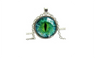 New Vintage Silver Plated Charming Green Cat Eye Necklace Pendant