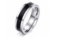 Black Polishing Cool Black Fashion Stainless Steel Ring For Women