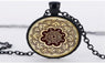Vintage Glass Flower Mandala Pendant Necklace