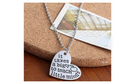 "It Takes a Big Heart to Teach Little Minds" Unisex alloy heart Necklace - sparklingselections