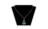 Vintage style silver chain blue austrian crystal turquoise pendant statement necklace