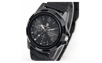 Army Men's Sport Style Canvas Belt Quartz Wrist Watch - sparklingselections