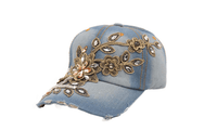 New Autumn Vogue Women Diamond Flower Baseball Cap - sparklingselections