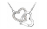 Double Heart Crystal Zircon Alloy Mixed Pendant Necklace