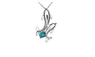 Cute Silver Plated Double Dolphins Pendant Charm Chain Necklace
