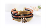 New Fashion Skull Charms Infinity Brown Black Woven Leather Bracelet