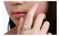 Emerald cut Cubic Zirconia Platinum Plated Wedding Ring for Women