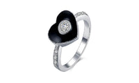 Silver Plated Heart Shape Zirconia Crystal Ring (7) - sparklingselections