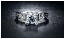 White Gold Platinum Plated Wedding Cubic Zirconia TT Adjustable Ring